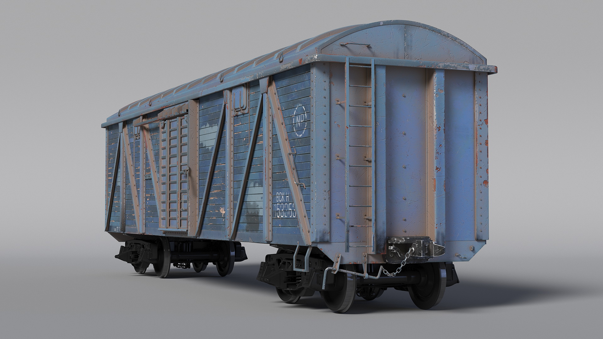 3D Cargo Wagon Blue
