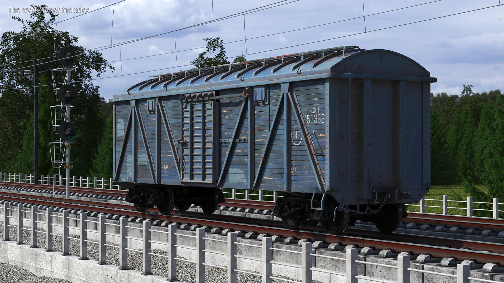 3D Cargo Wagon Blue