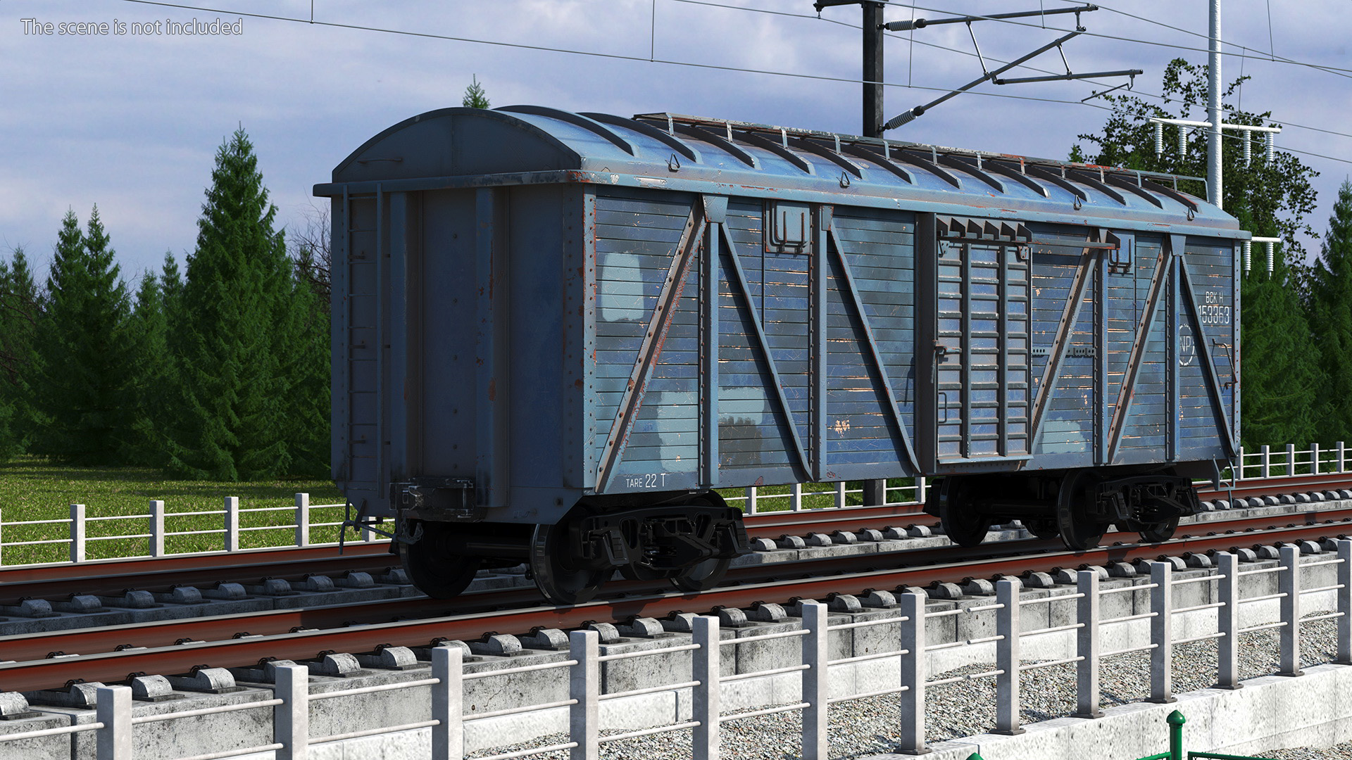3D Cargo Wagon Blue