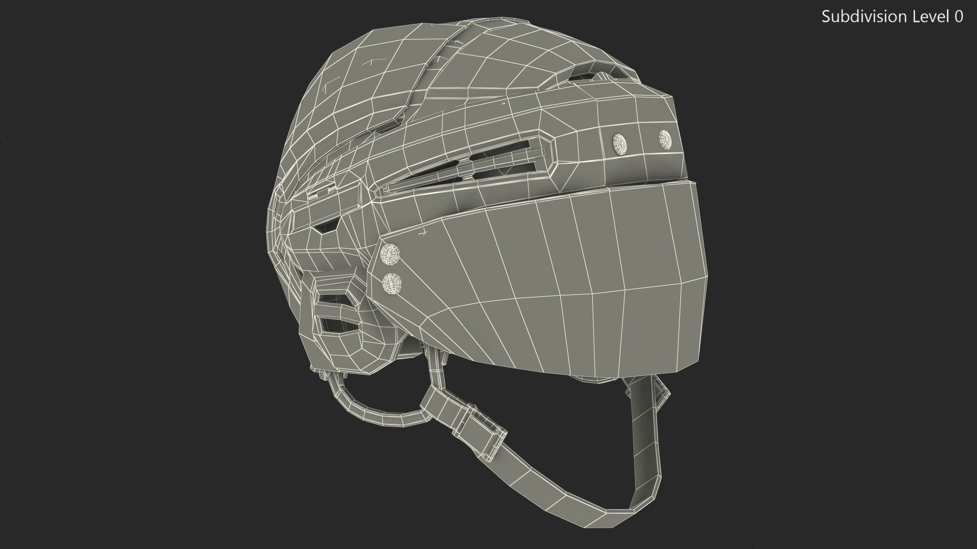 Hockey Helmet Red 3D