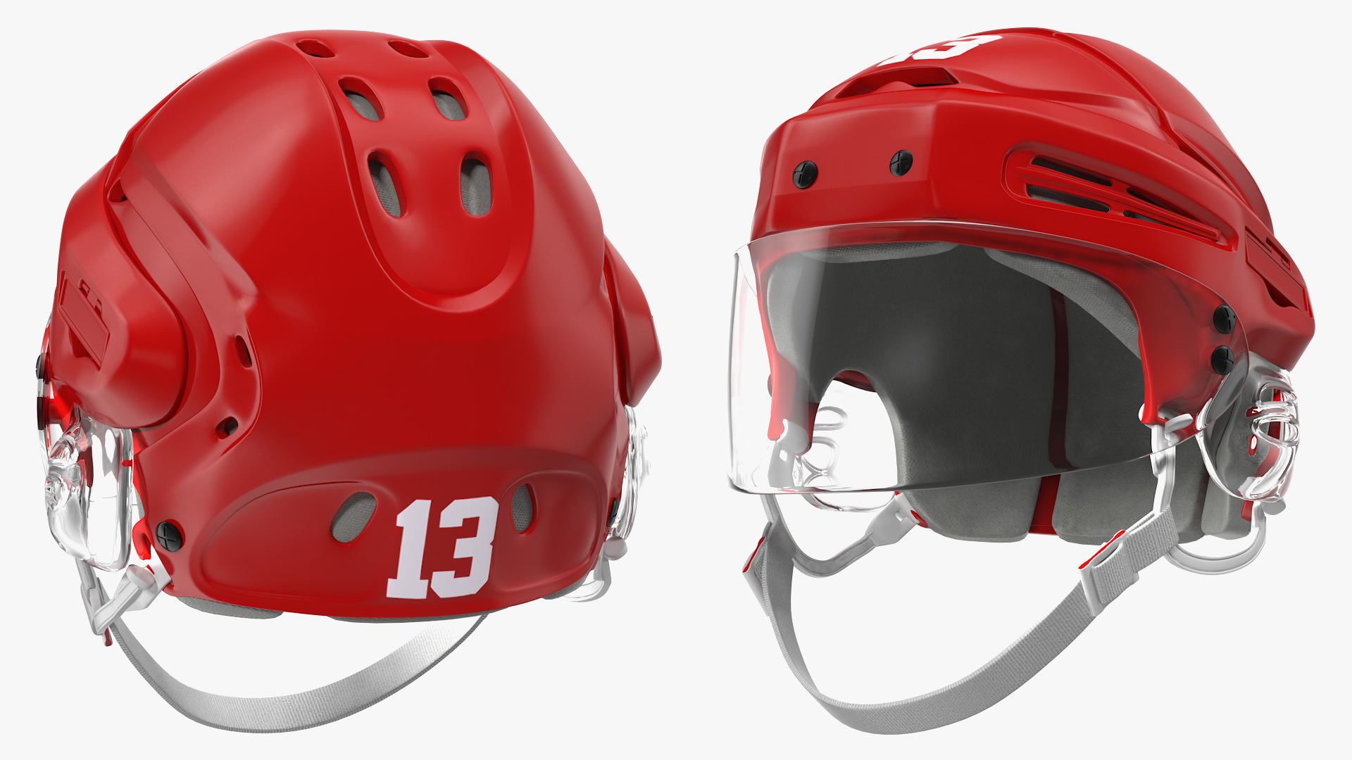 Hockey Helmet Red 3D