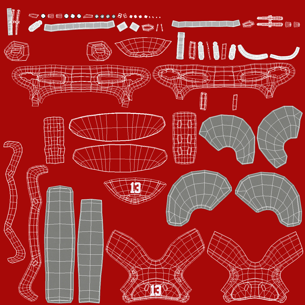 Hockey Helmet Red 3D