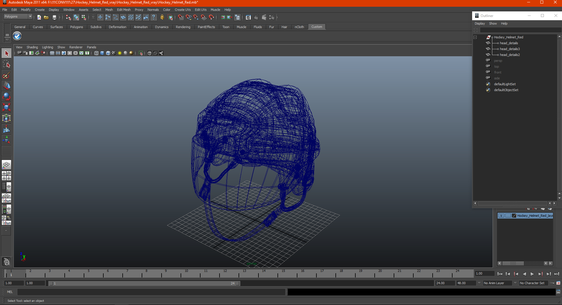 Hockey Helmet Red 3D