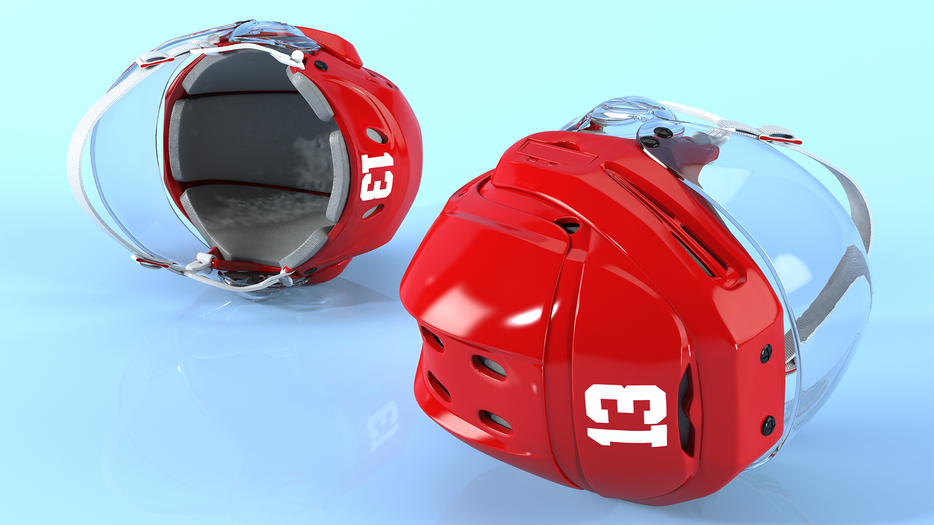 Hockey Helmet Red 3D