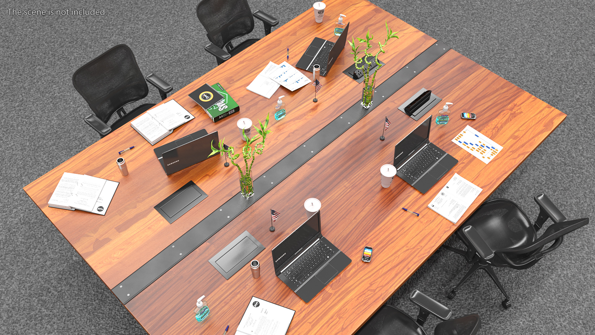 3D model Modular Conference Table with Data Ports