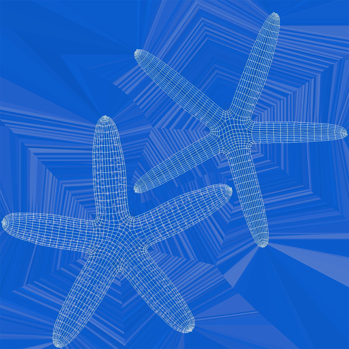 Blue Linckia Rigged 3D model
