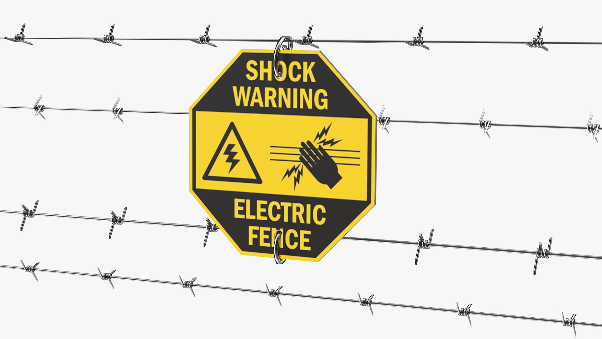 3D model Electric Barbed Wire Fence Sections