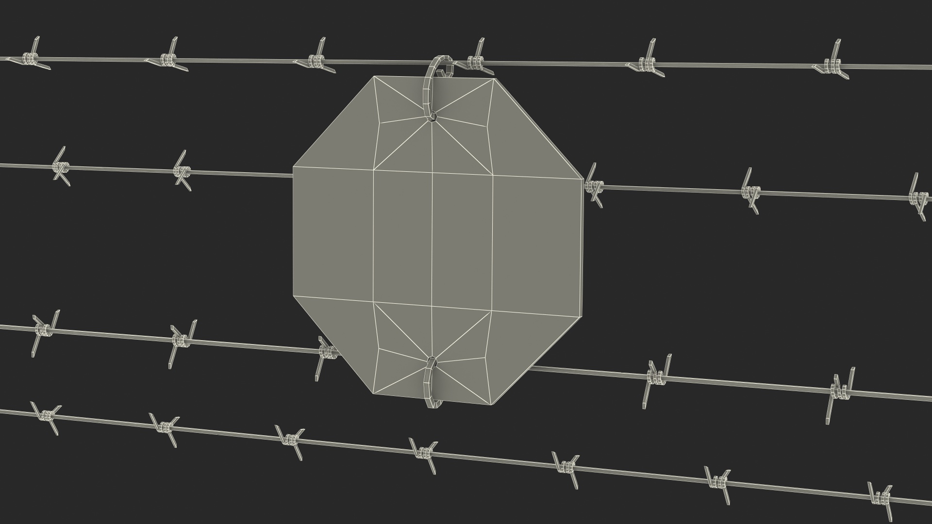 3D model Electric Barbed Wire Fence Sections
