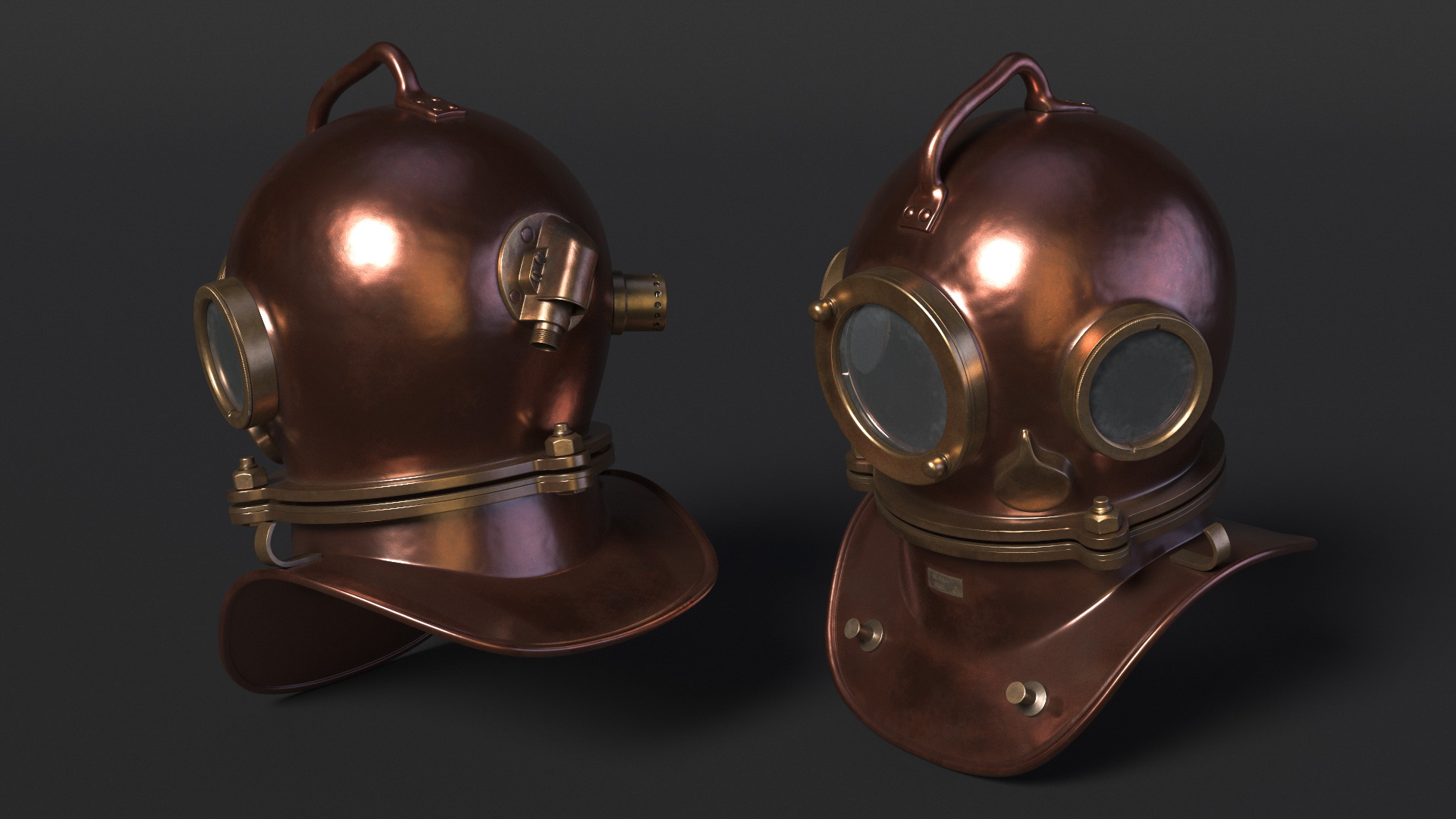 3D model Copper Diving Helmet
