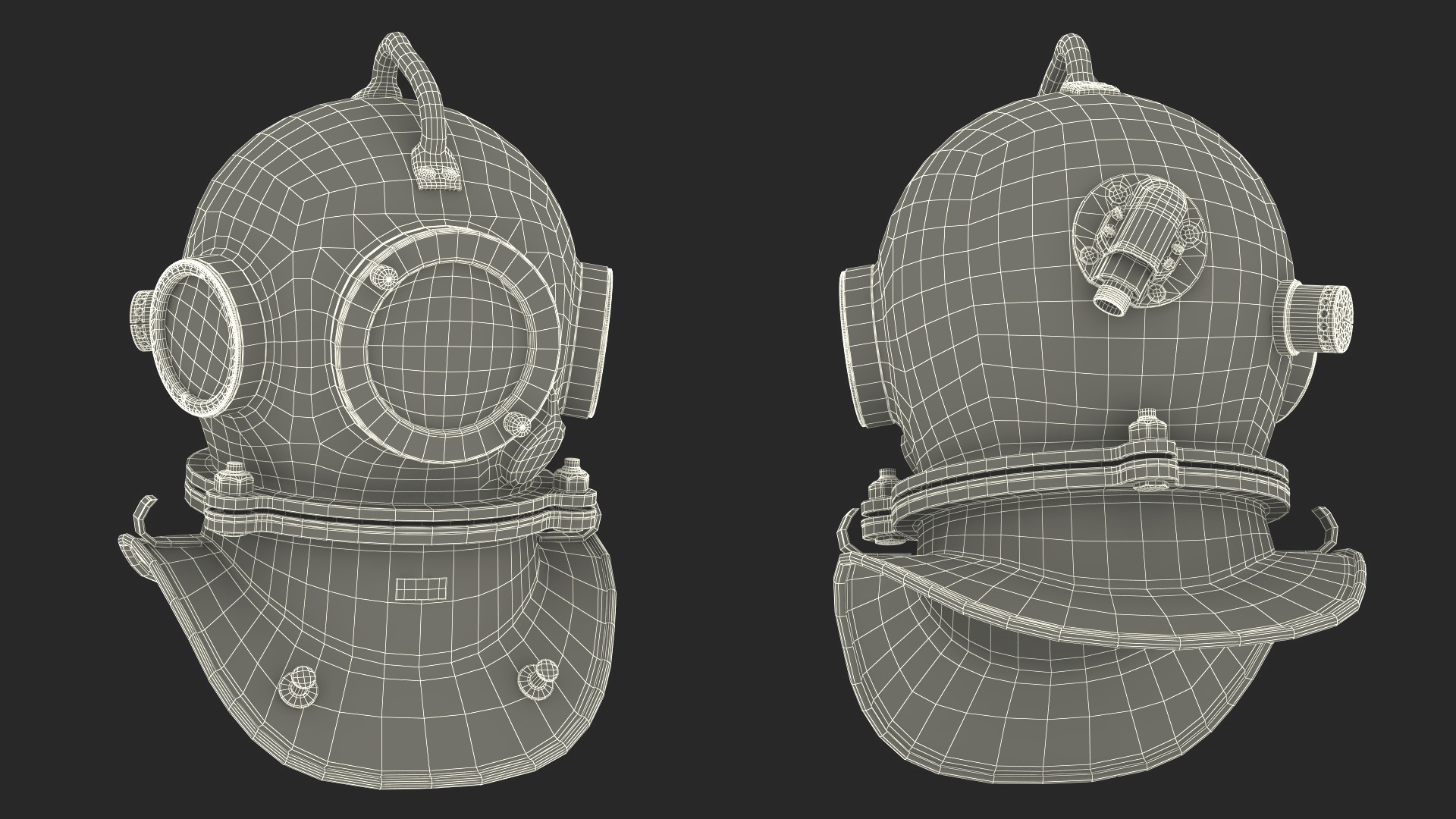 3D model Copper Diving Helmet