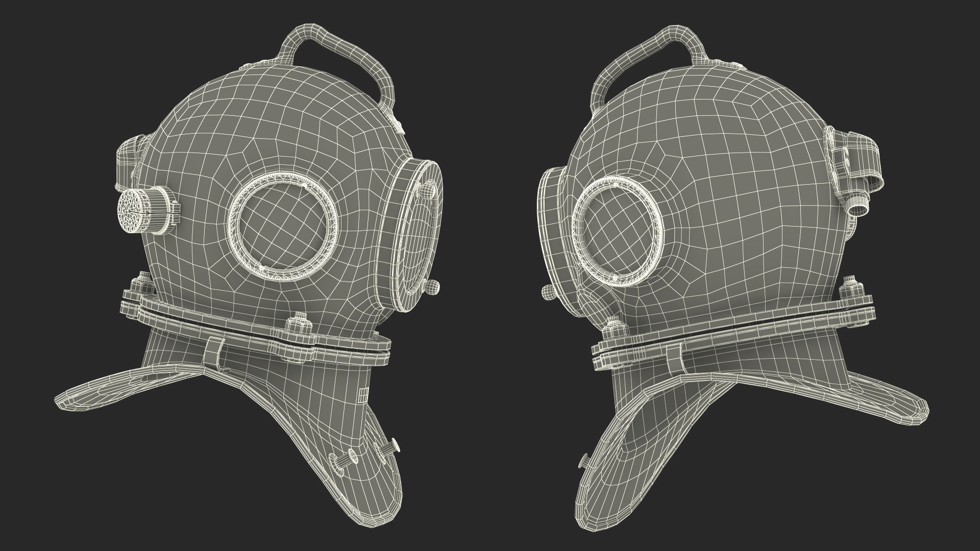 3D model Copper Diving Helmet