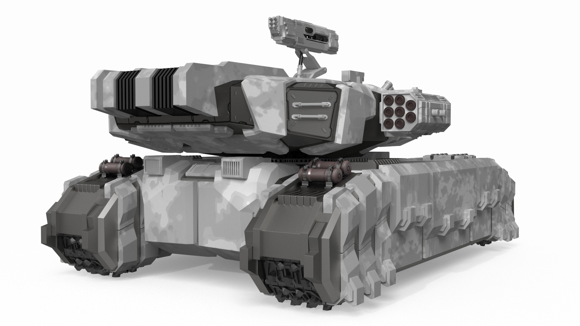 Futuristic Heavy Tank Winter Khaki 3D model