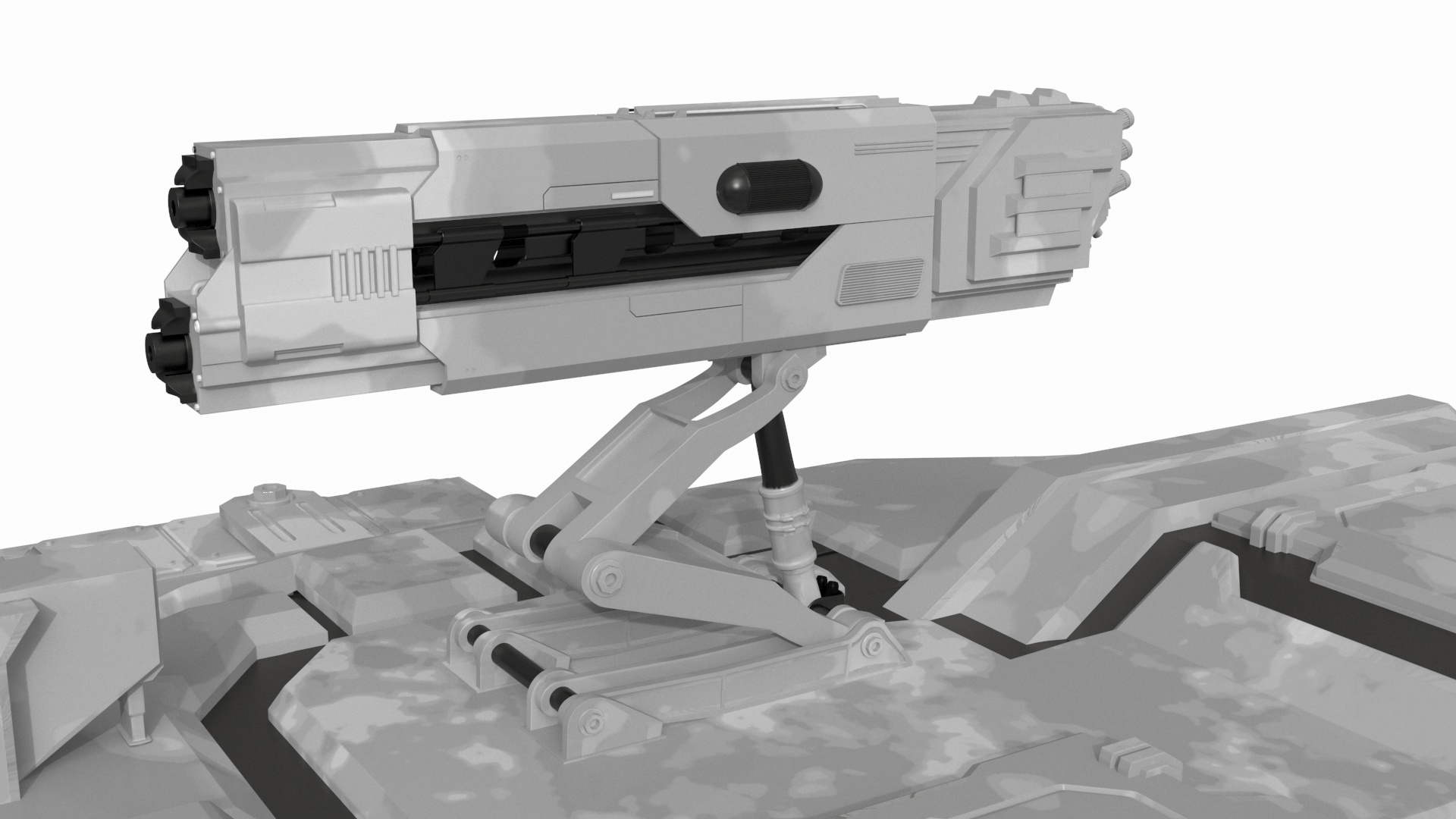 Futuristic Heavy Tank Winter Khaki 3D model