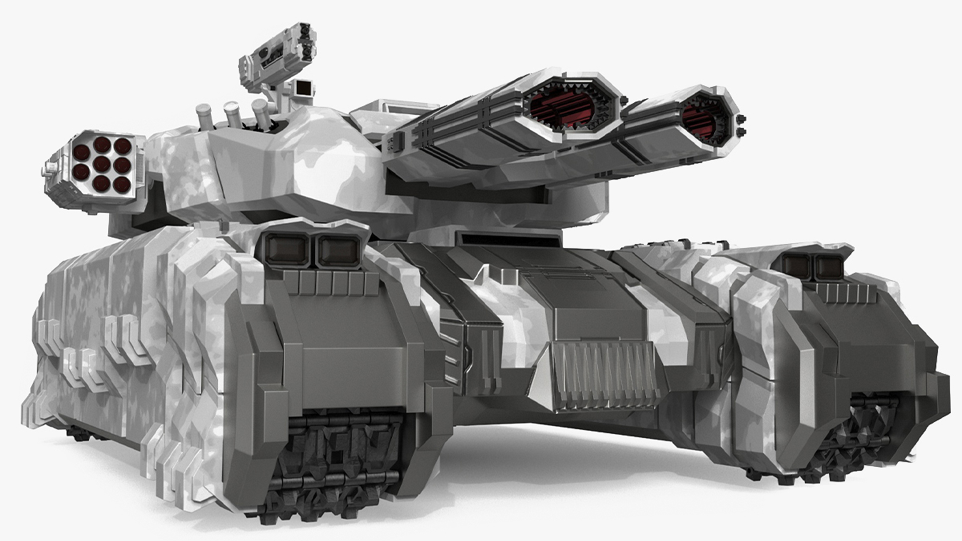 Futuristic Heavy Tank Winter Khaki 3D model
