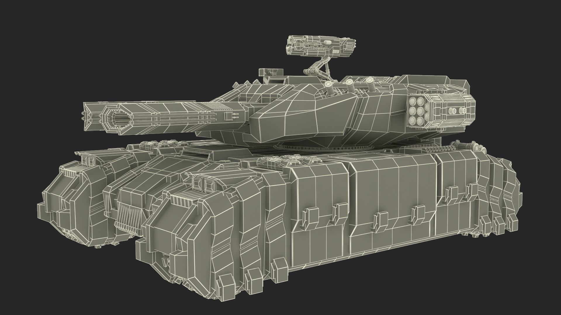Futuristic Heavy Tank Winter Khaki 3D model