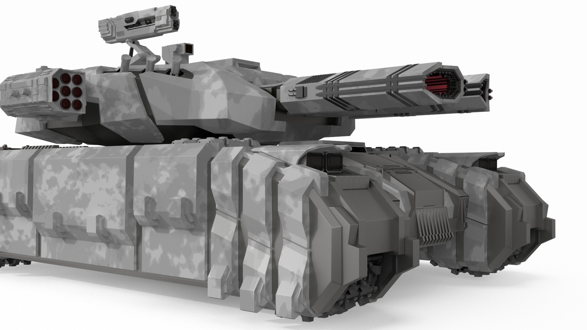 Futuristic Heavy Tank Winter Khaki 3D model