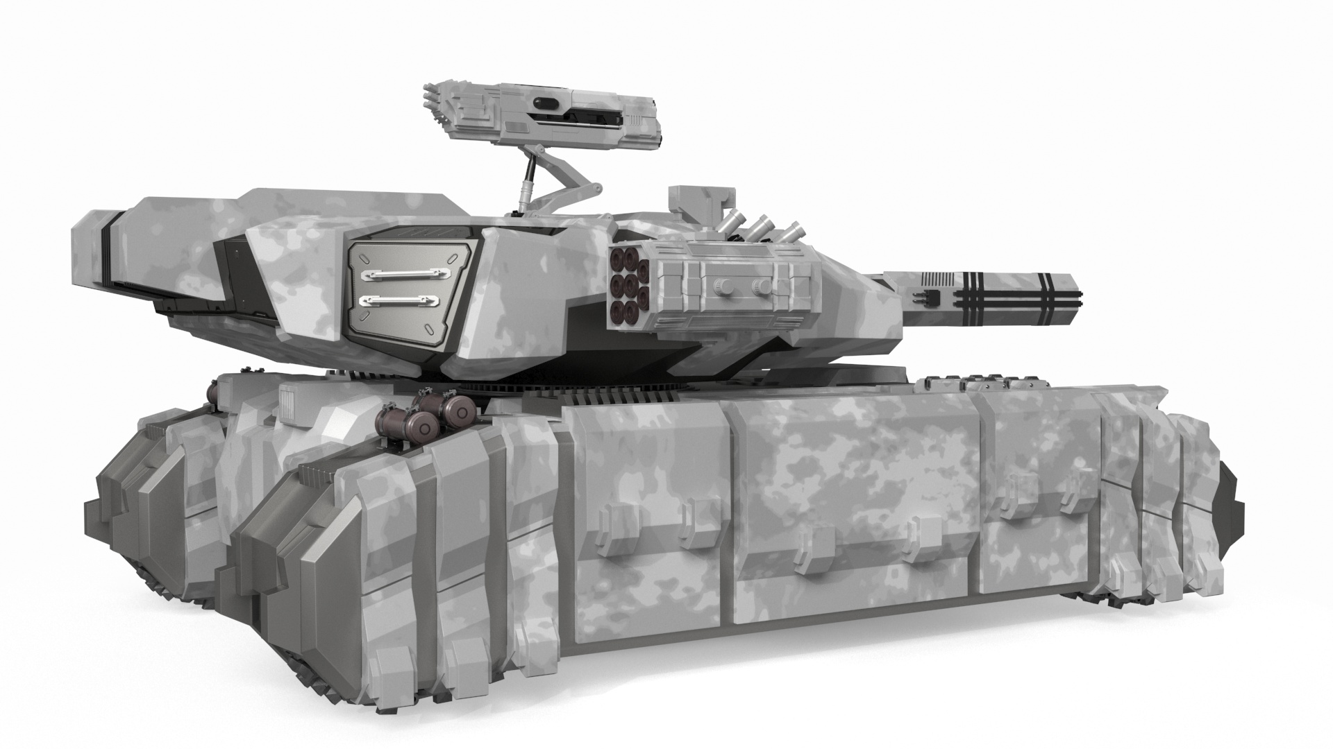 Futuristic Heavy Tank Winter Khaki 3D model