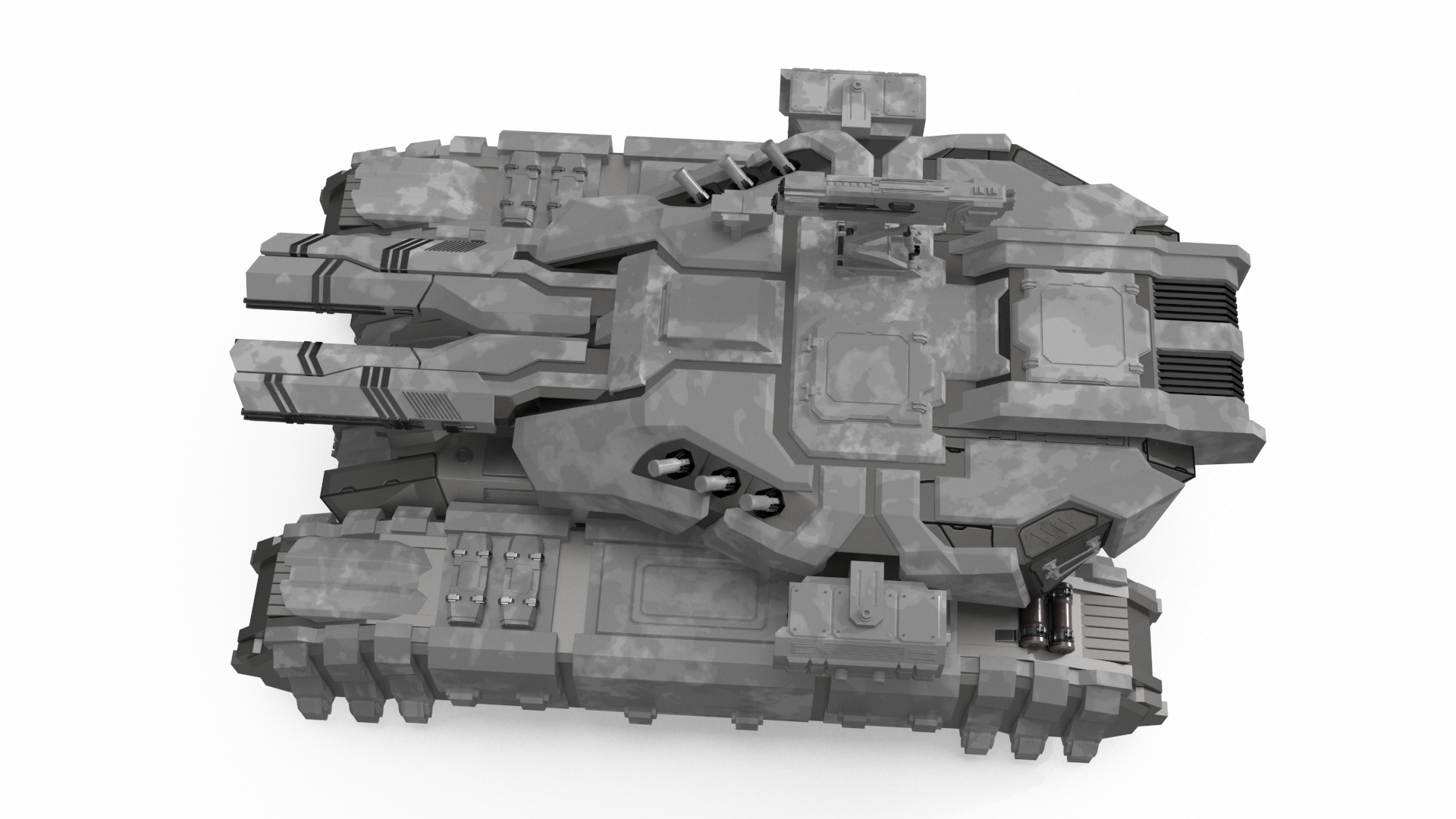 Futuristic Heavy Tank Winter Khaki 3D model