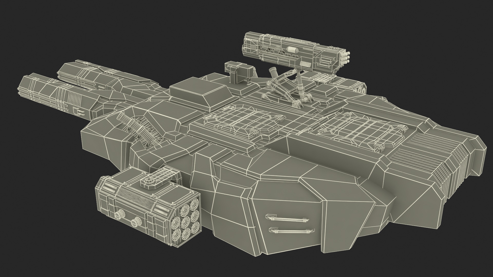 Futuristic Heavy Tank Winter Khaki 3D model