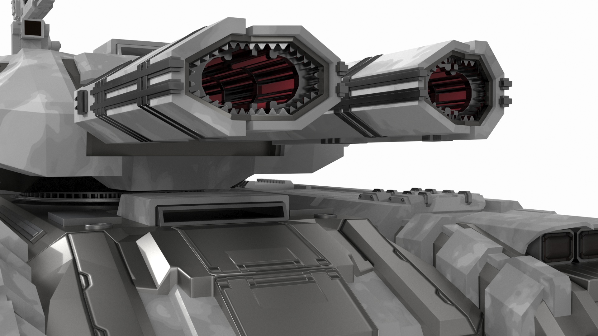 Futuristic Heavy Tank Winter Khaki 3D model