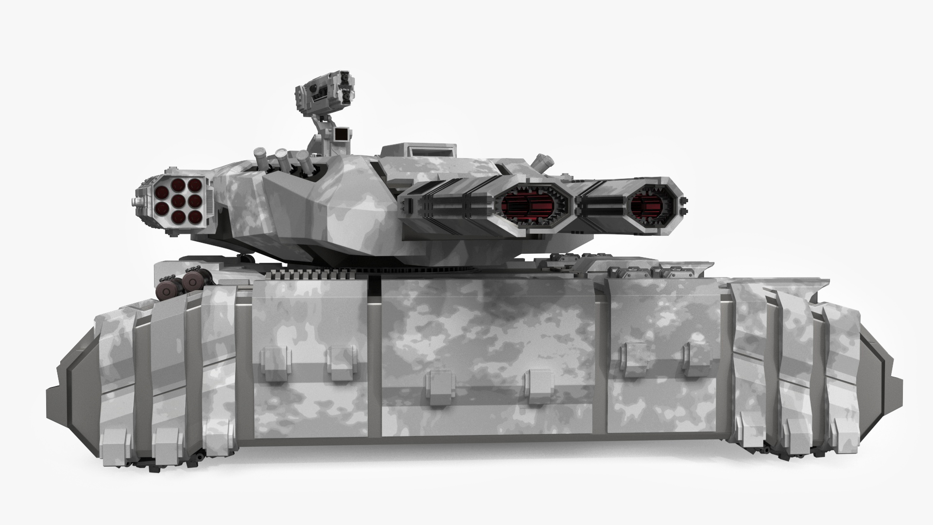 Futuristic Heavy Tank Winter Khaki 3D model