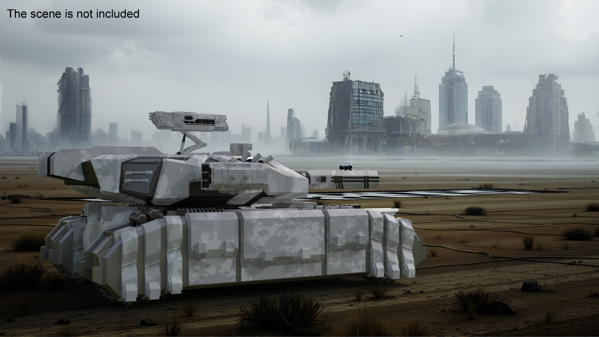 Futuristic Heavy Tank Winter Khaki 3D model