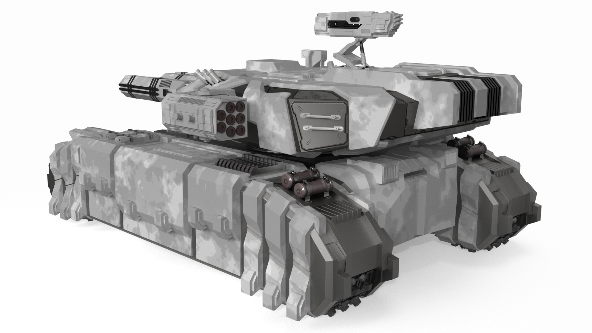 Futuristic Heavy Tank Winter Khaki 3D model
