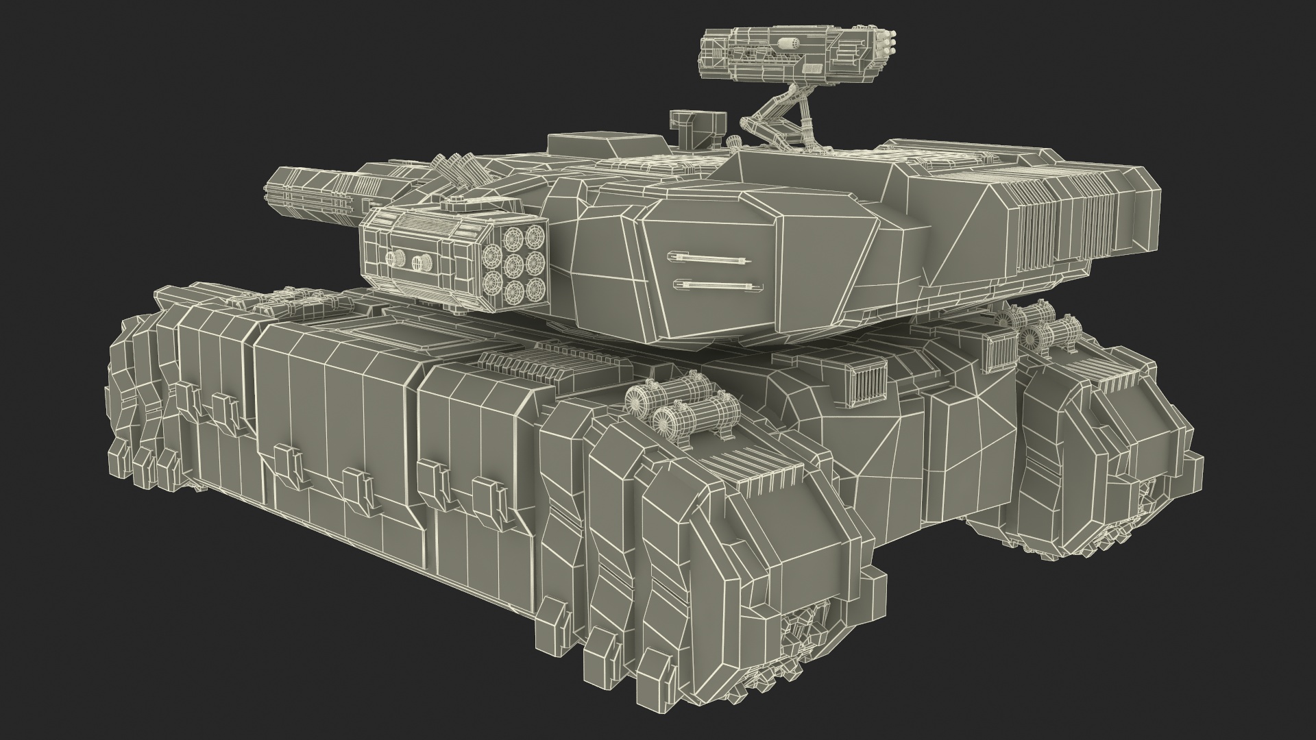 Futuristic Heavy Tank Winter Khaki 3D model