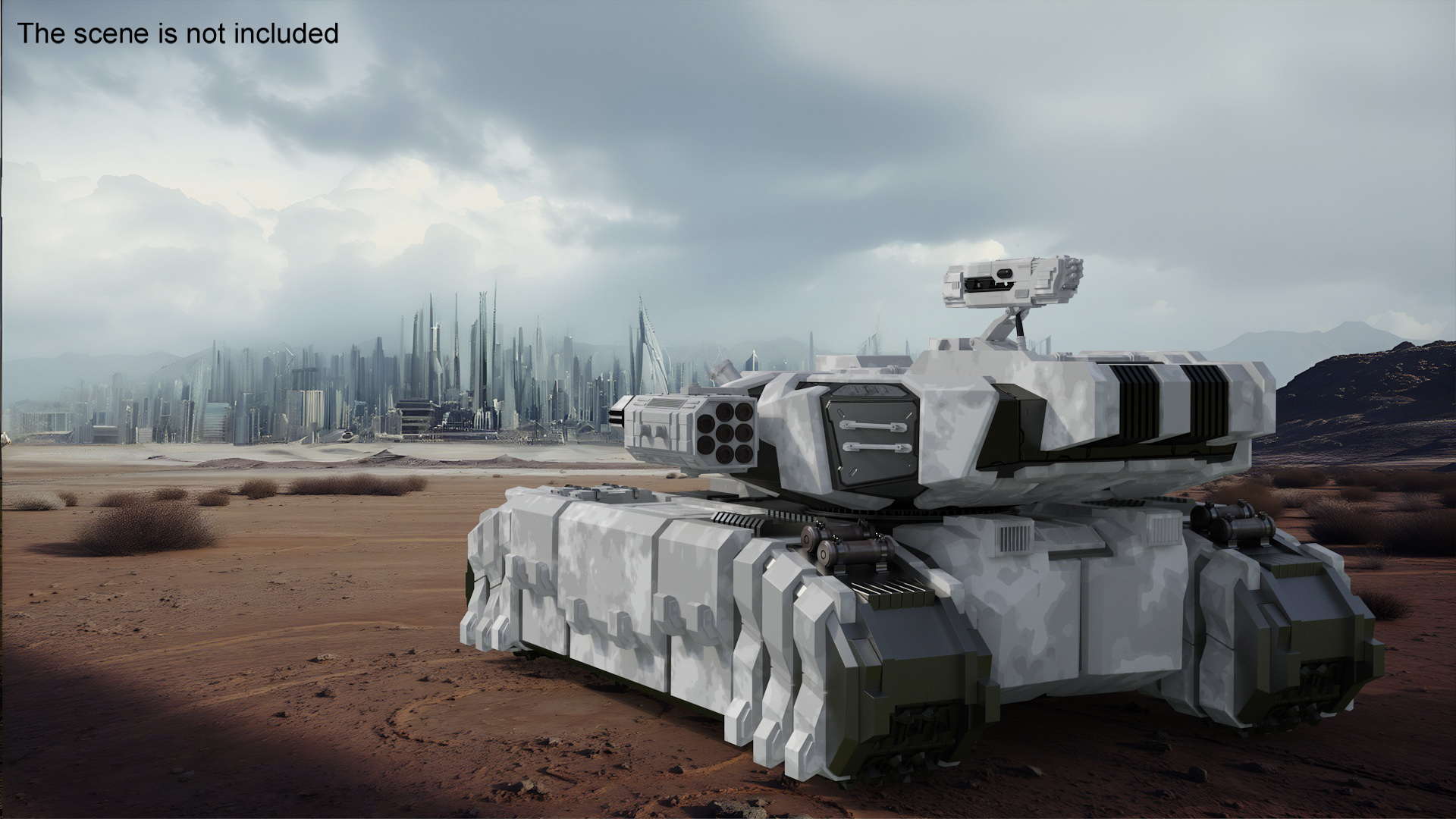 Futuristic Heavy Tank Winter Khaki 3D model