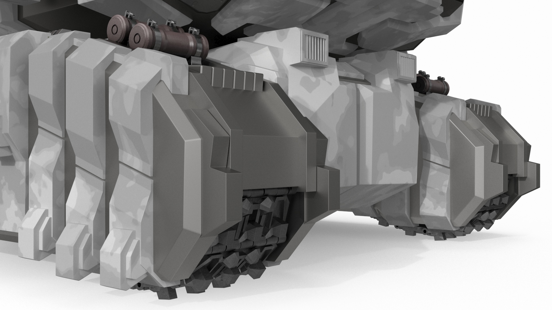 Futuristic Heavy Tank Winter Khaki 3D model