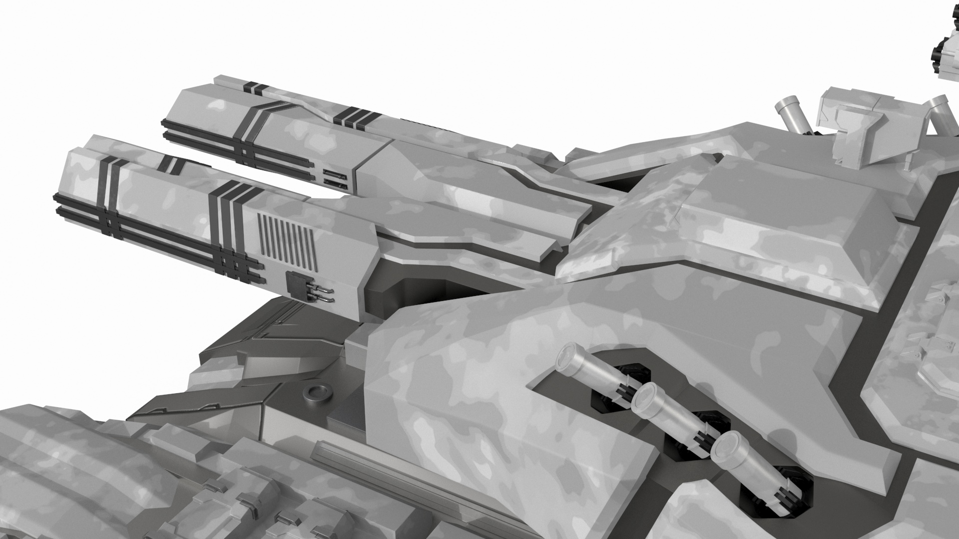 Futuristic Heavy Tank Winter Khaki 3D model