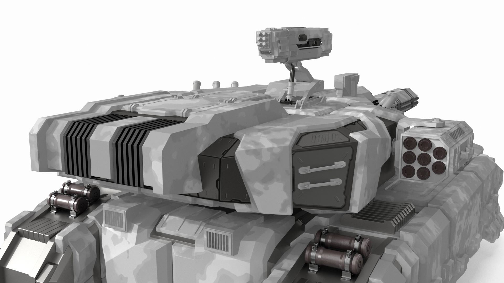 Futuristic Heavy Tank Winter Khaki 3D model
