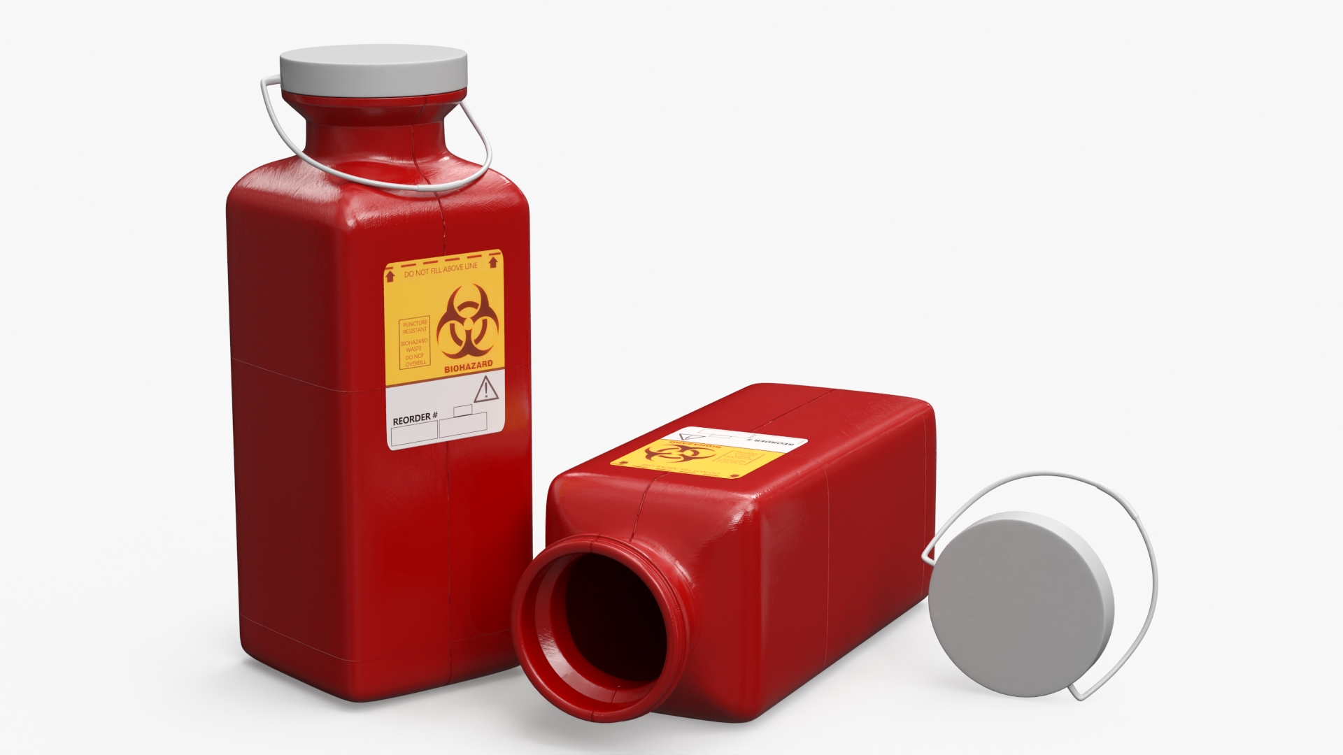 Narrow Neck Sharps Disposal Container With Lid - view 4