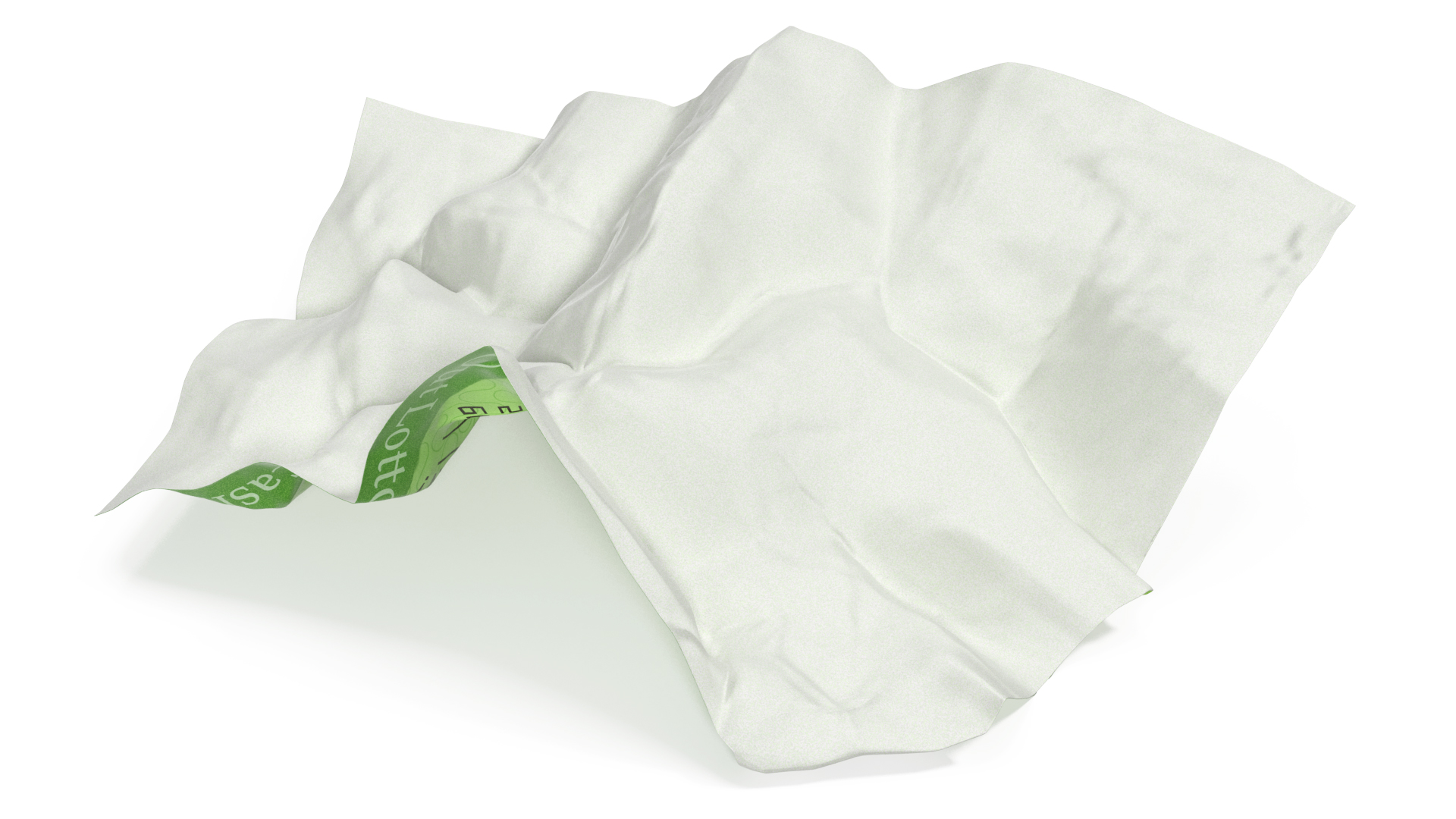 3D Wrinkled Ticket of Cash Out Lotto Lottery