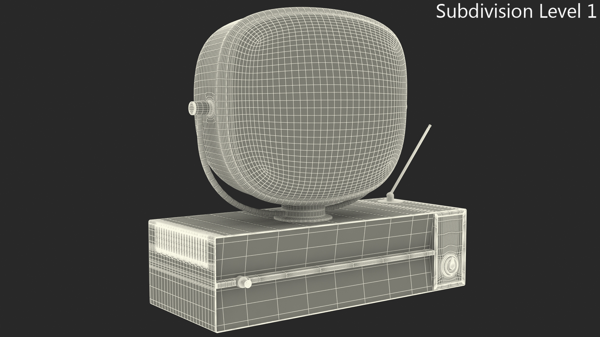 Vintage Antique 50s TV 3D