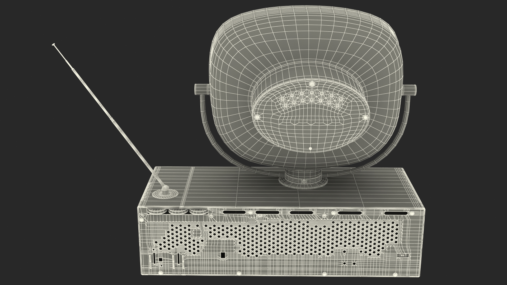 Vintage Antique 50s TV 3D