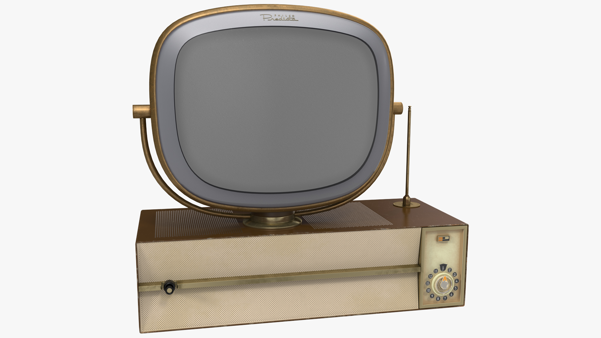 Vintage Antique 50s TV 3D