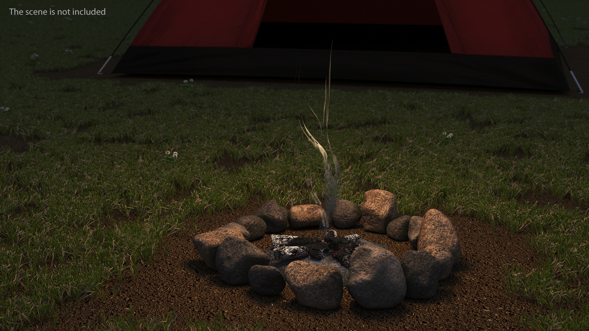 3D model Extinct Bonfire and Smoke