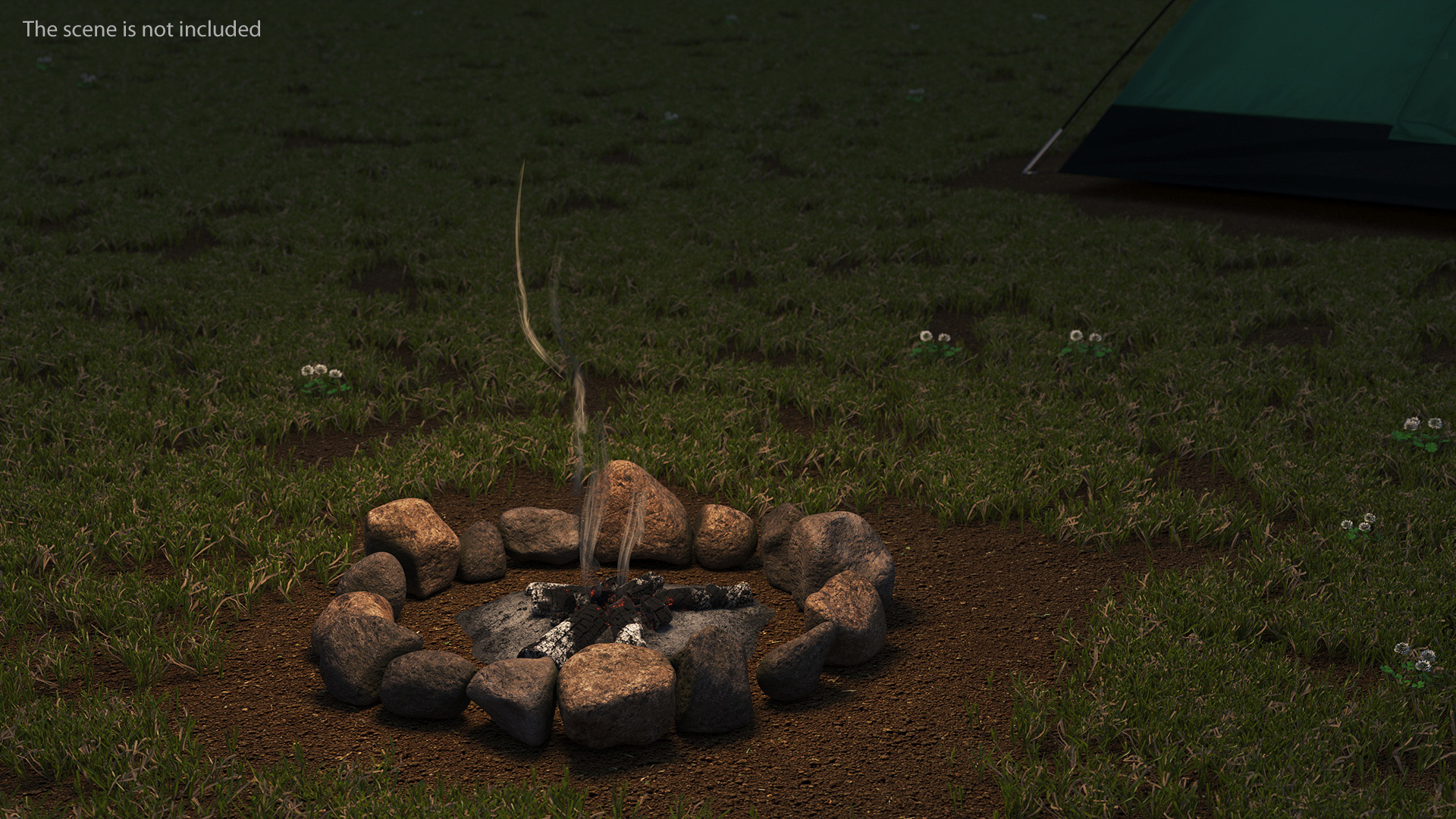 3D model Extinct Bonfire and Smoke