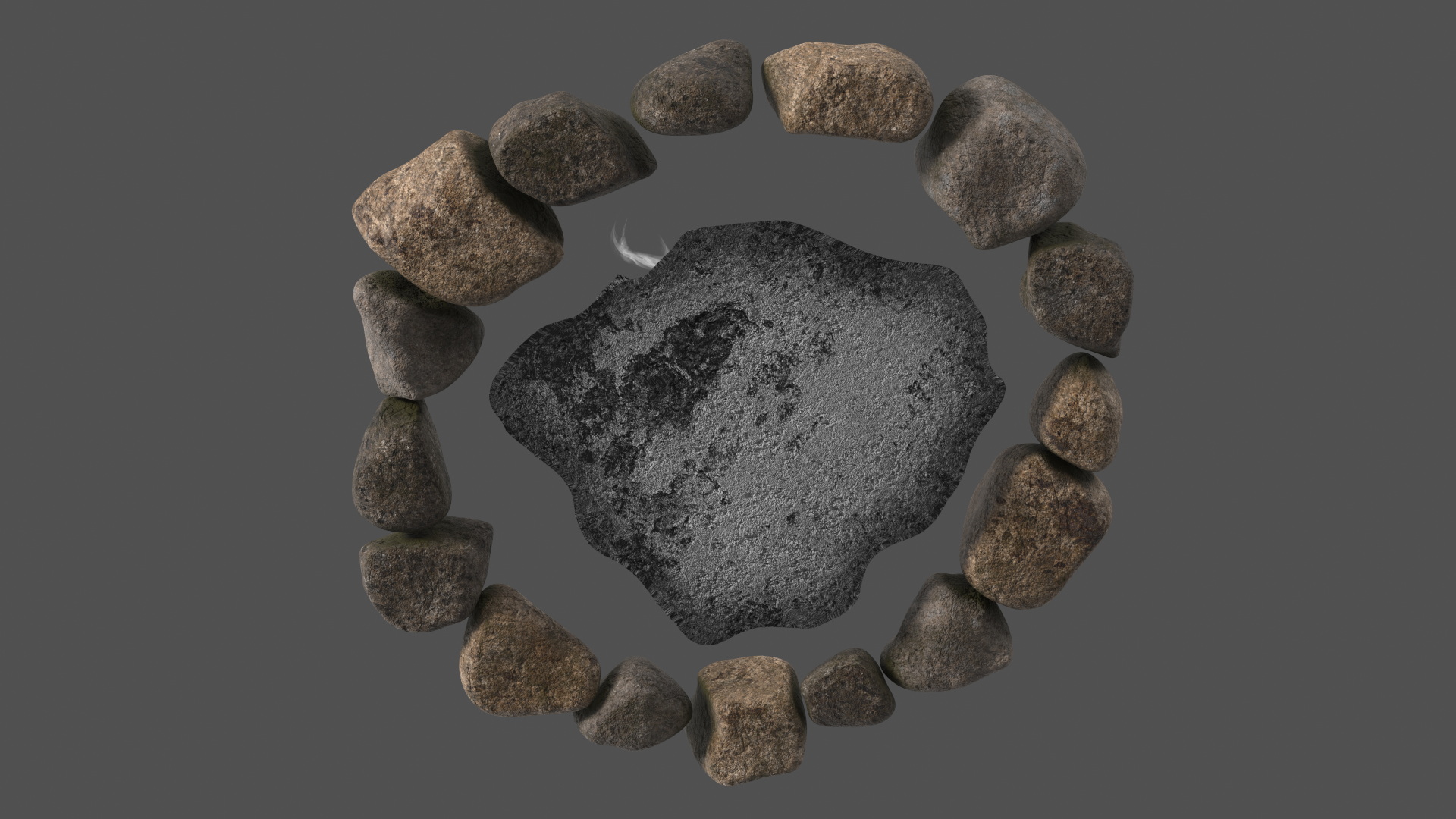 3D model Extinct Bonfire and Smoke