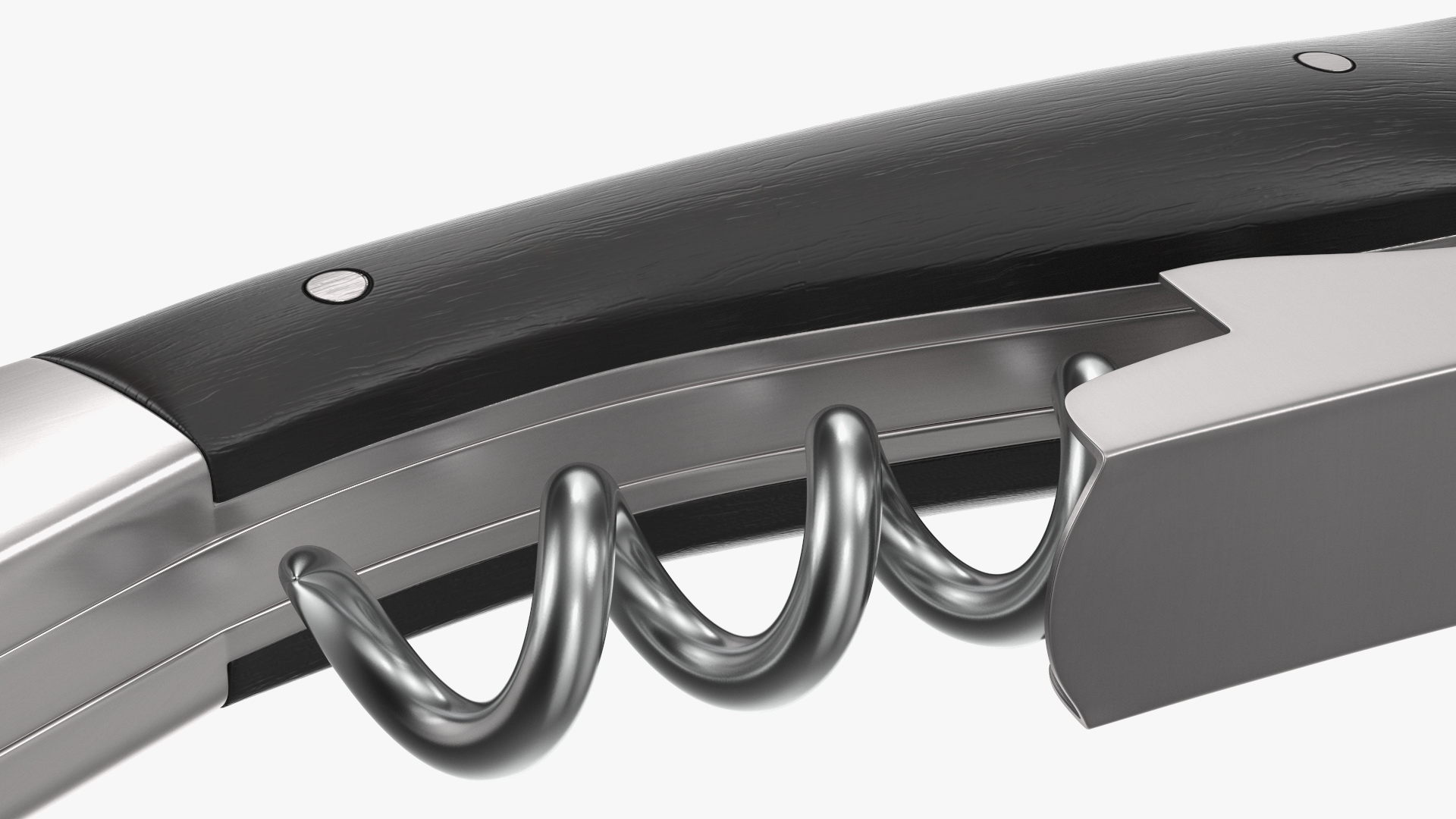 3D model Waiters Corkscrew Black Wood Handle Fold
