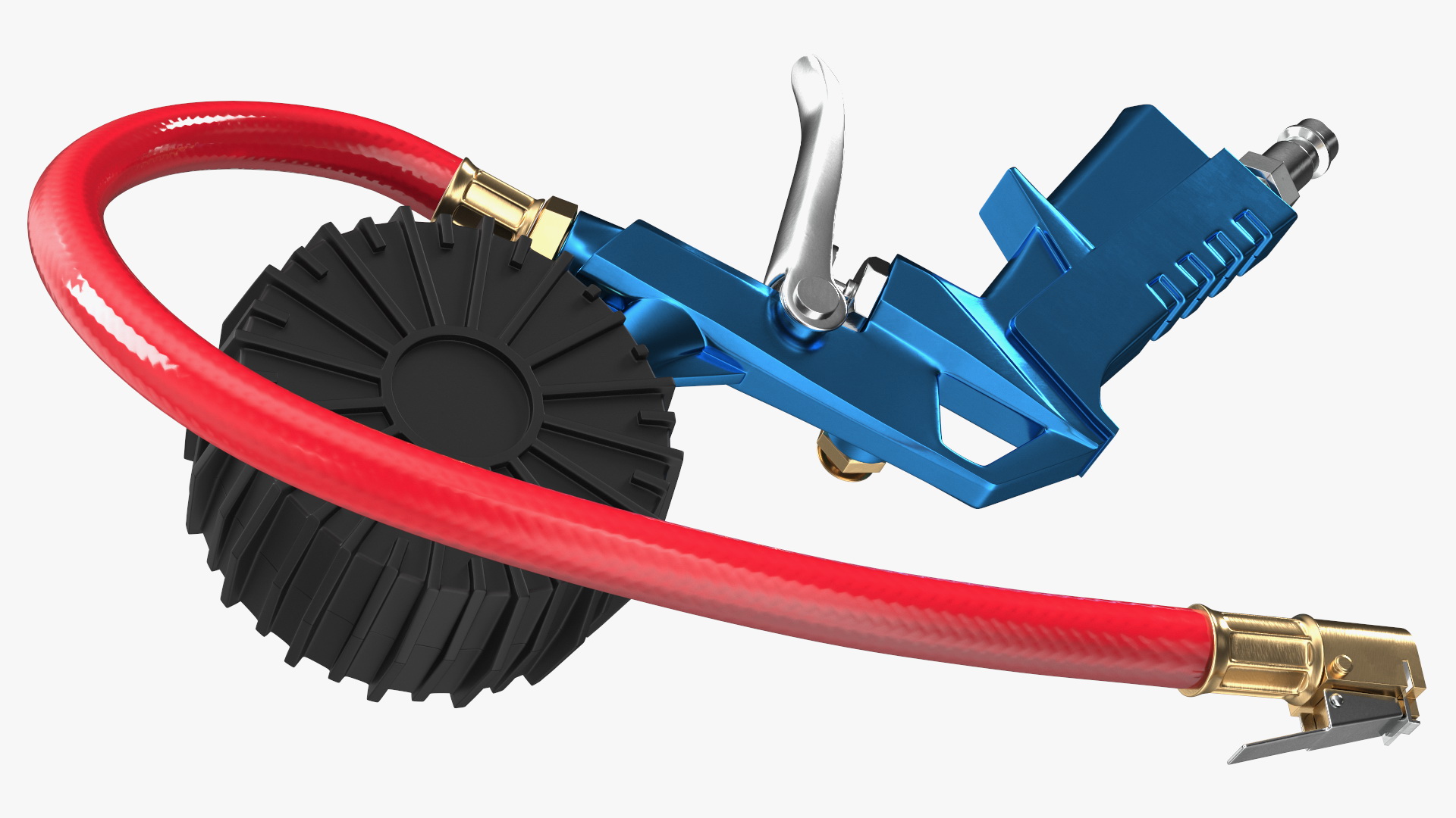 3D Tire Inflator Dial Pressure Gauge Air Compressor Blue model
