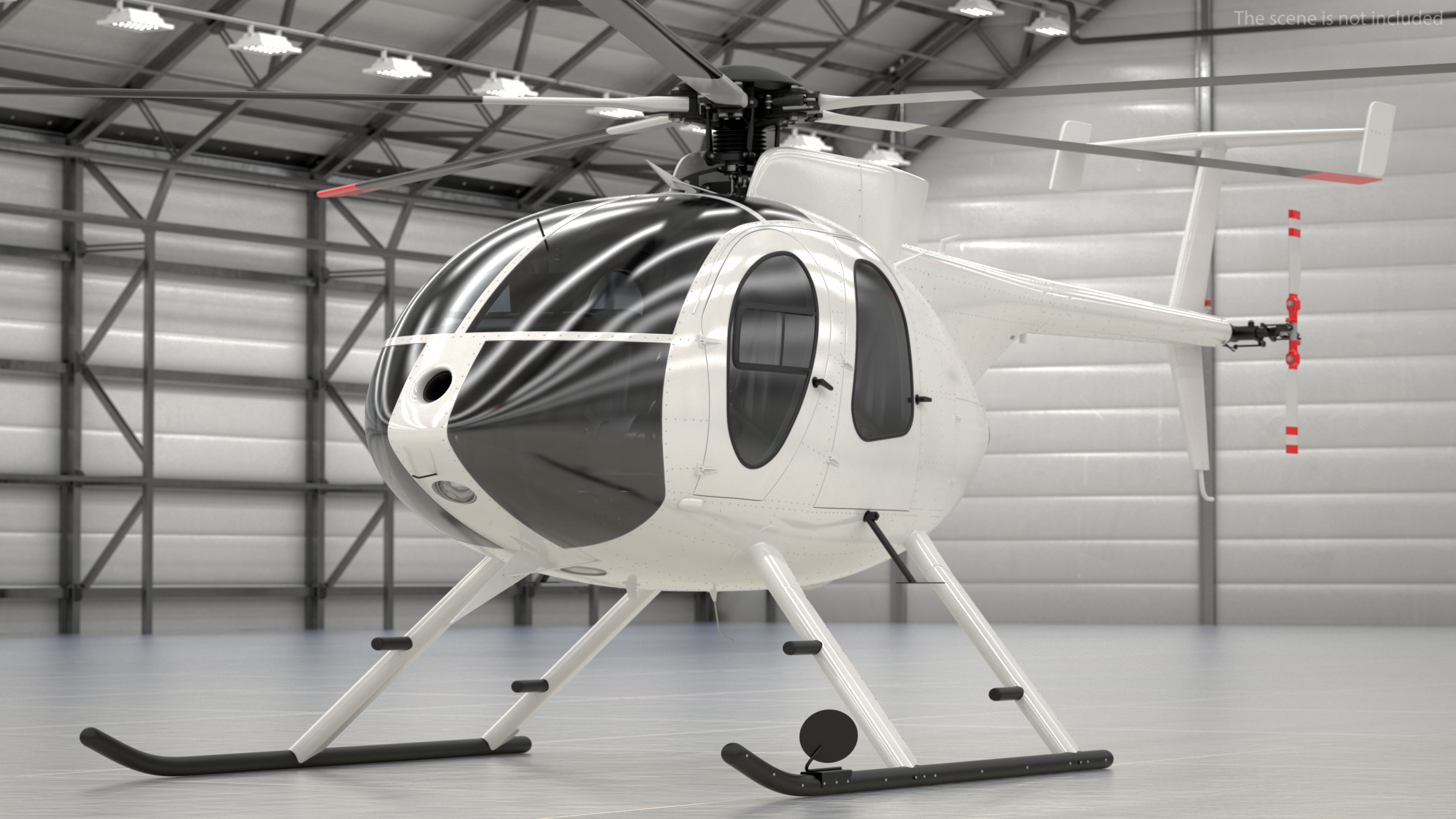 3D Light Utility Civilian Helicopter model