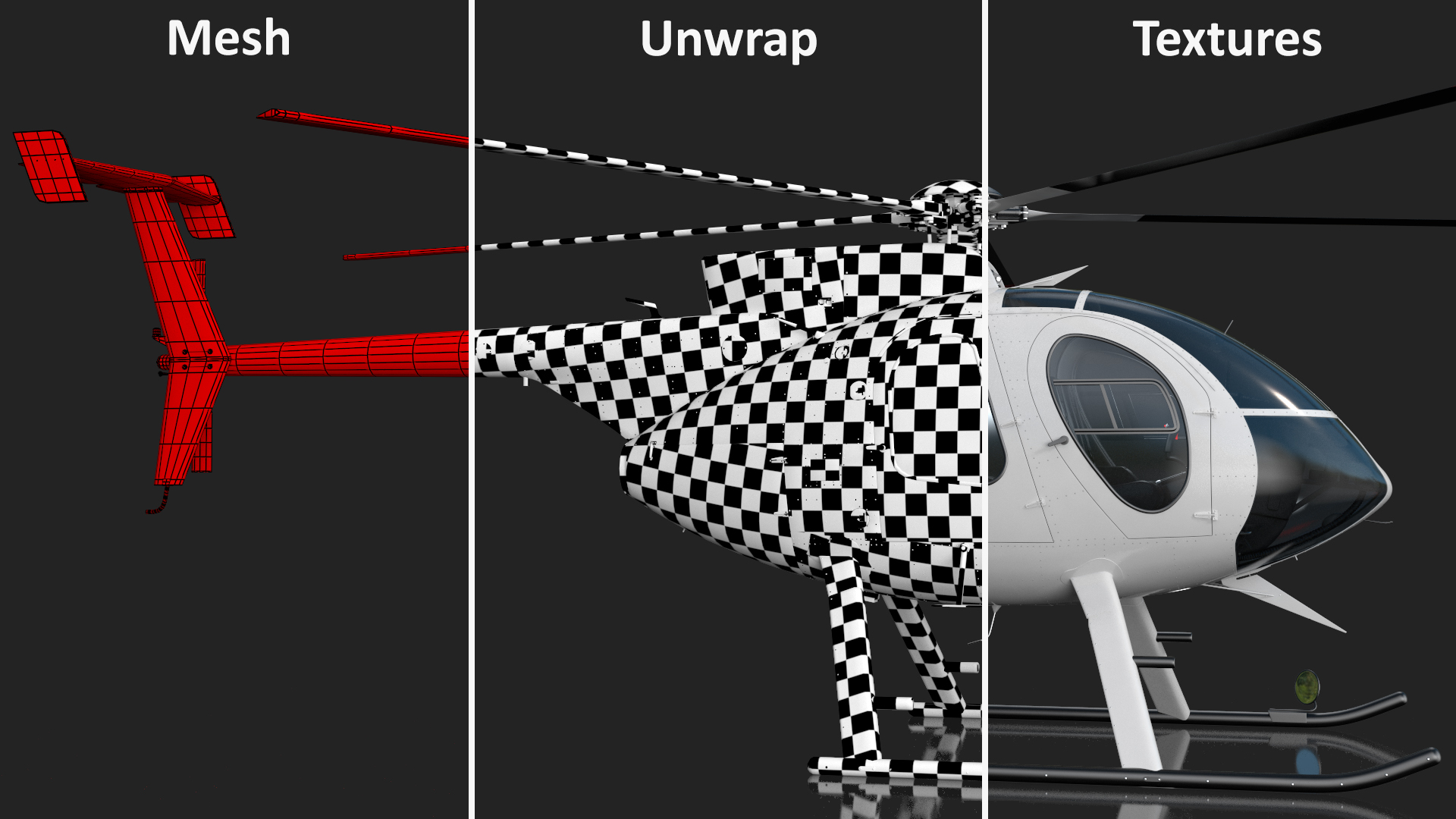 3D Light Utility Civilian Helicopter model