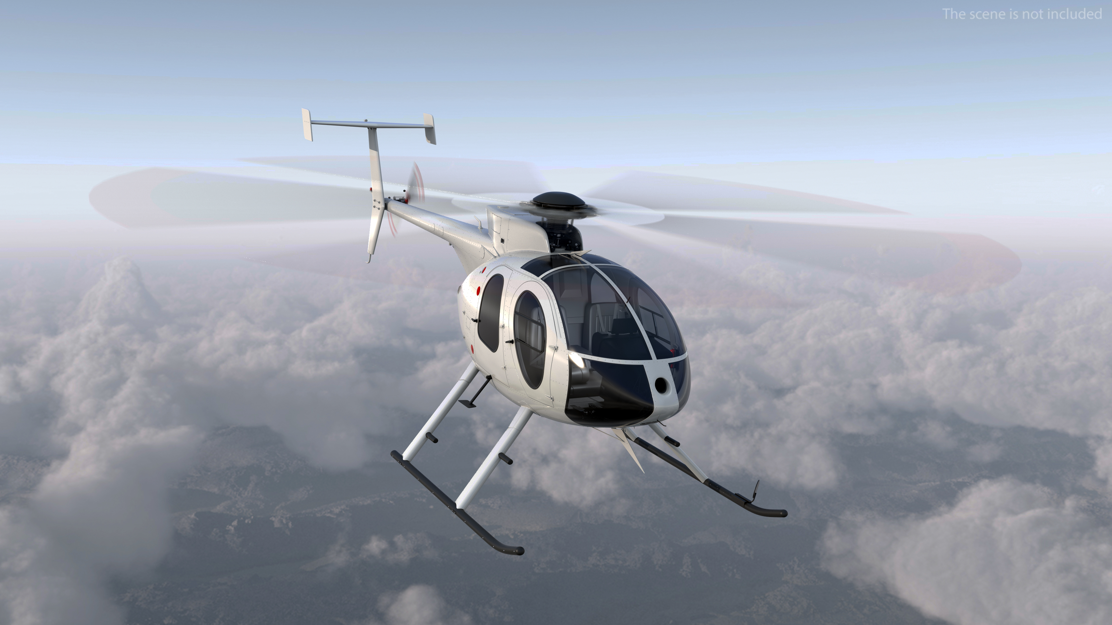 3D Light Utility Civilian Helicopter model