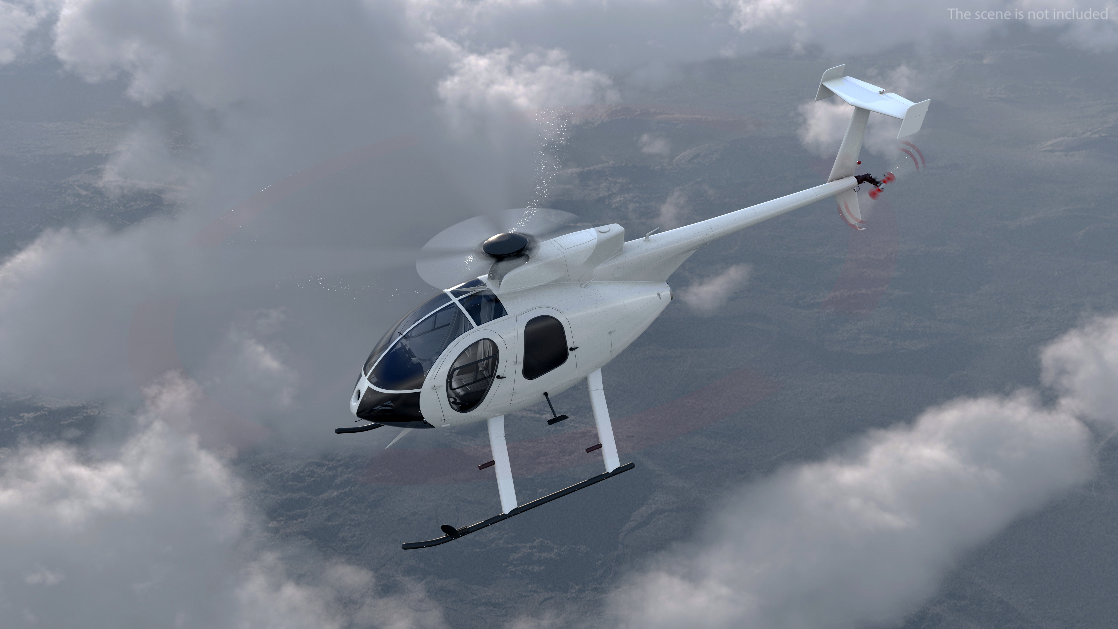 3D Light Utility Civilian Helicopter model