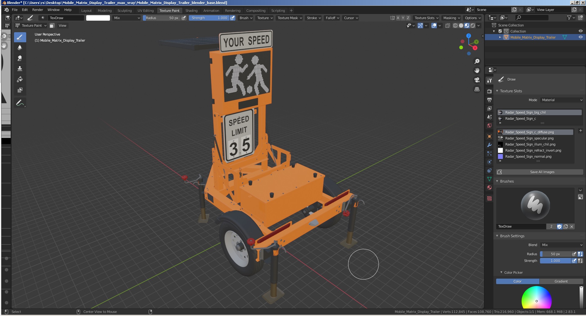 Mobile Matrix Display Trailer 3D model
