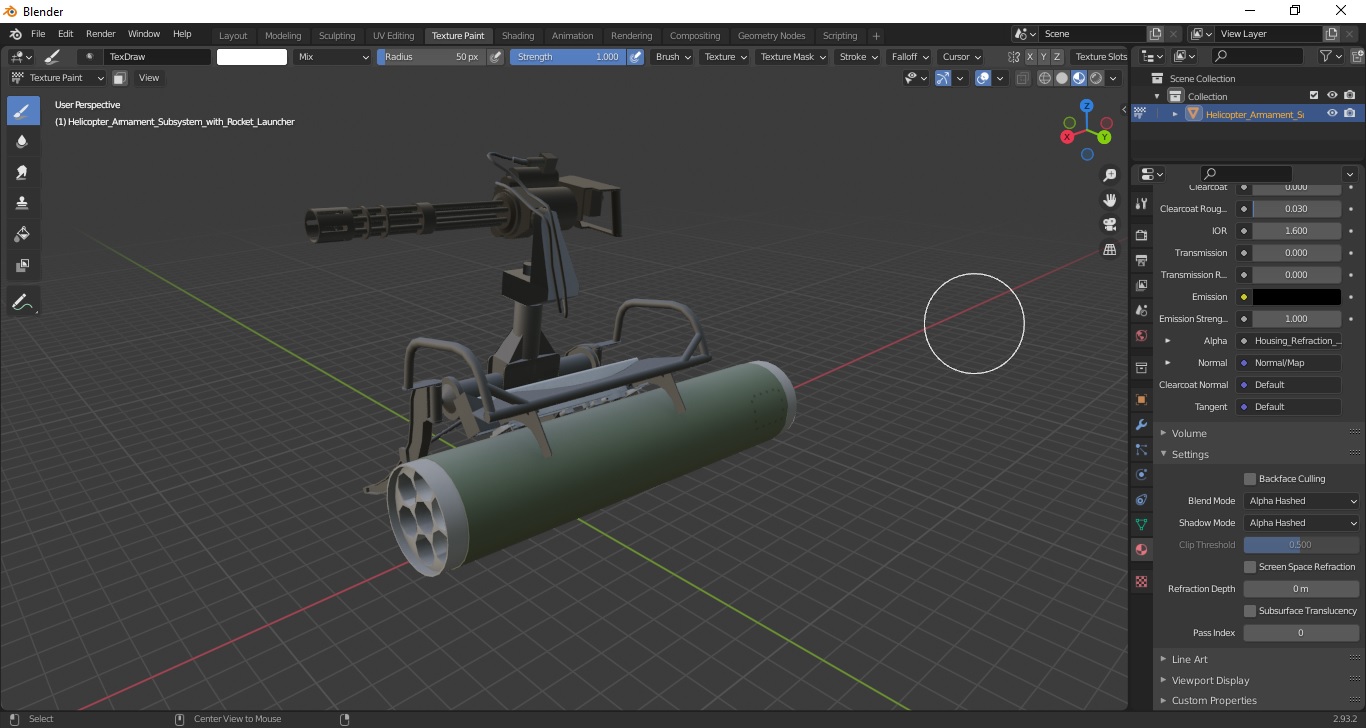 3D model Helicopter Armament Subsystem with Rocket Launcher