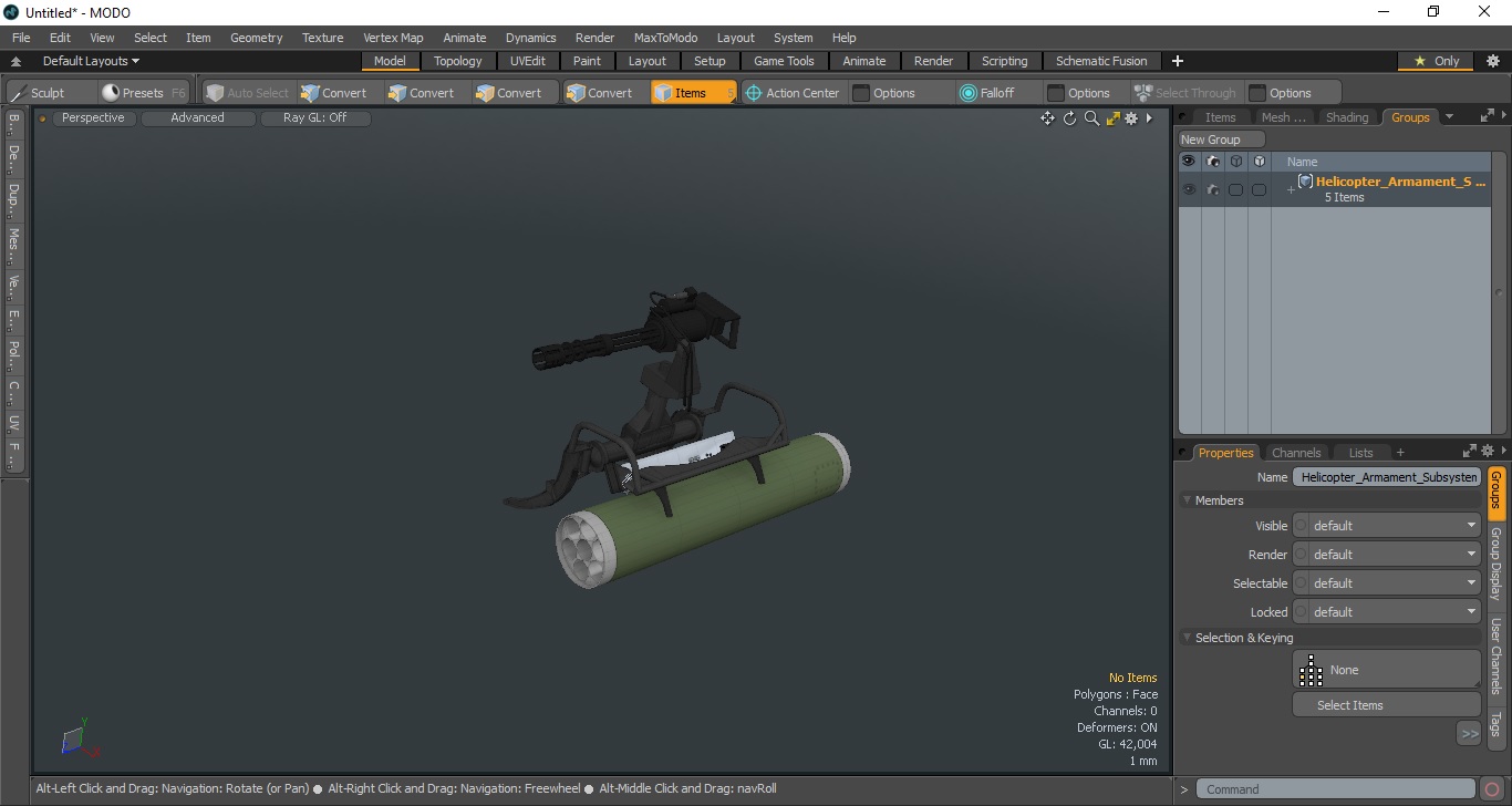 3D model Helicopter Armament Subsystem with Rocket Launcher