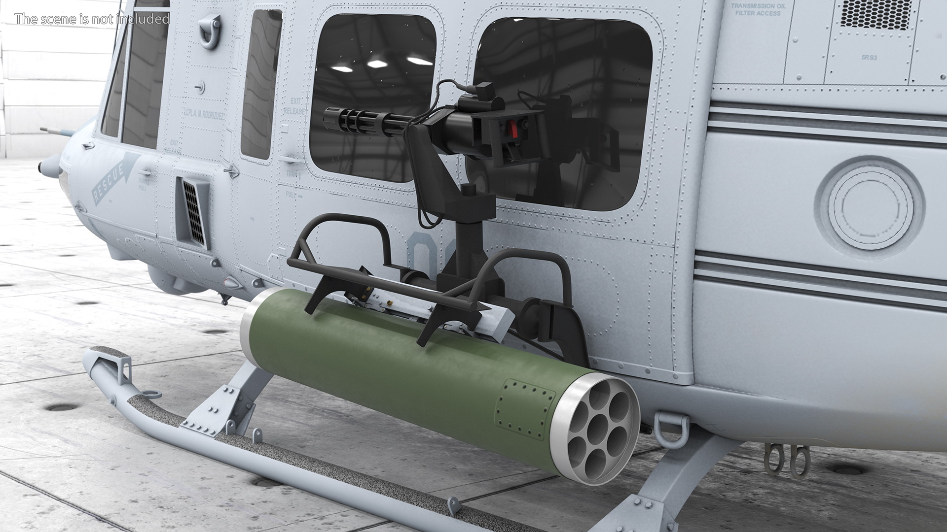 3D model Helicopter Armament Subsystem with Rocket Launcher